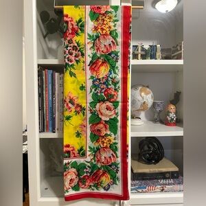 Kenzo Floral Scarf - Yellow and Red